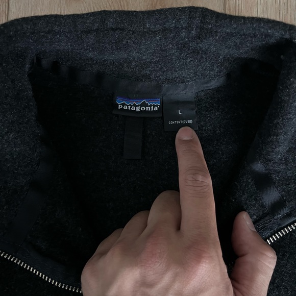 GREY PATAGONIA QUARTER ZIP WOOL JACKET - Picture 2 of 3